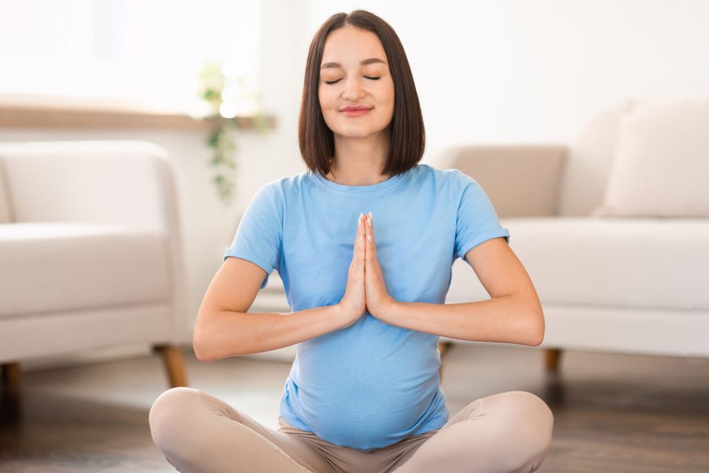 Mindful pregnancy practices with breathing exercises